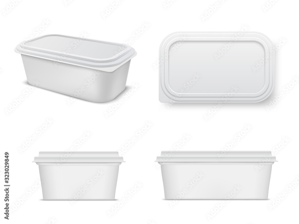 Plastic food container mockup set, storage and packaging Plastic food container mockup set, storage and packaging