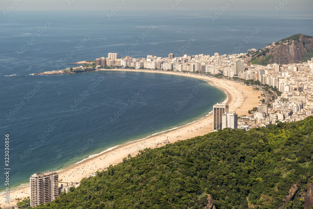 Copacabana, gesehen vom Zuckerhut, Rio de Janeiro, Brasilien