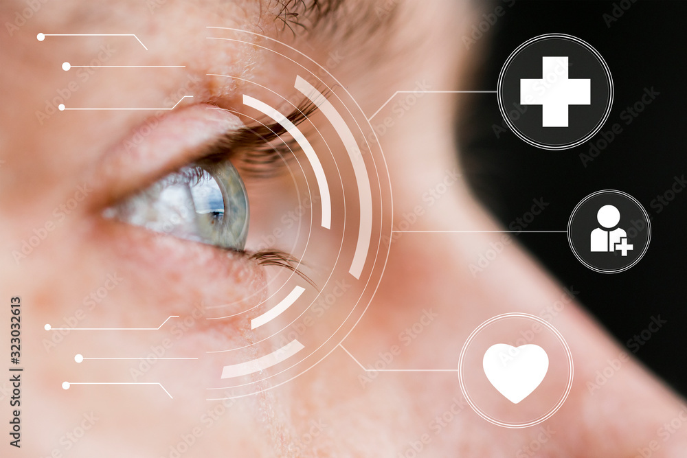 Φωτογραφία Eye monitoring and treatment on virtual online panel healthcare and medicine