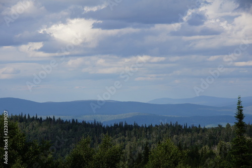 clouds over mountains