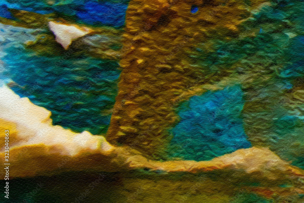 Naklejka premium Abstract grunge texture background. Stock abstraction art on canvas. Realistic beauty digital painting. Amazing simple design pattern for backdrop. Macro template in oil. Splashes of paint.