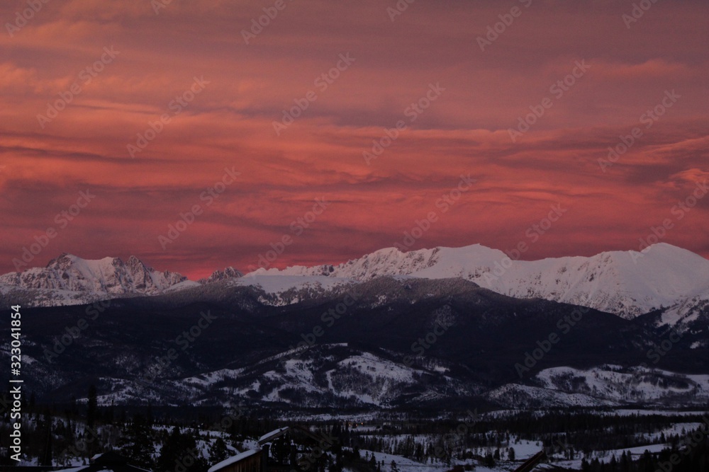 Sunset over mountains