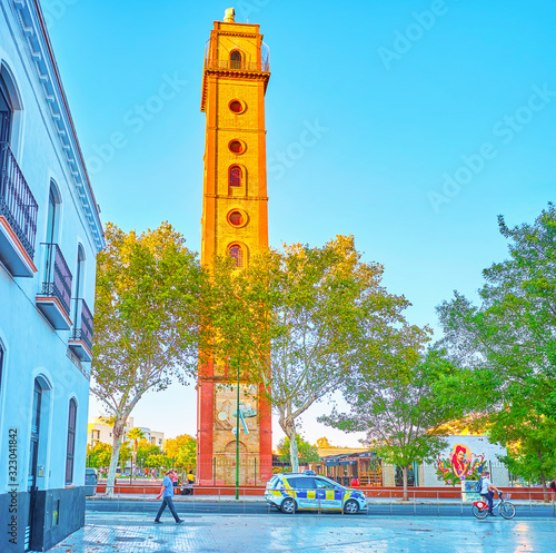 The high tower of the Perdigones in Seville, Spain photo