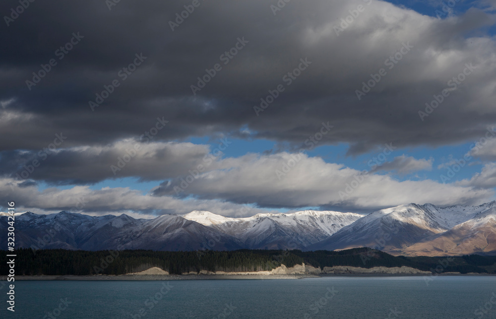 Lake Pukaki Mount Cook New Zealand Clouds Evening light