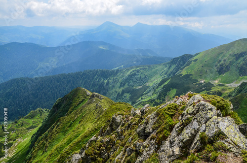 Unbelievable colorful image in the mountains amazing scenery , Marmarosy ridge, Ukraine, popular place for tourism  photo