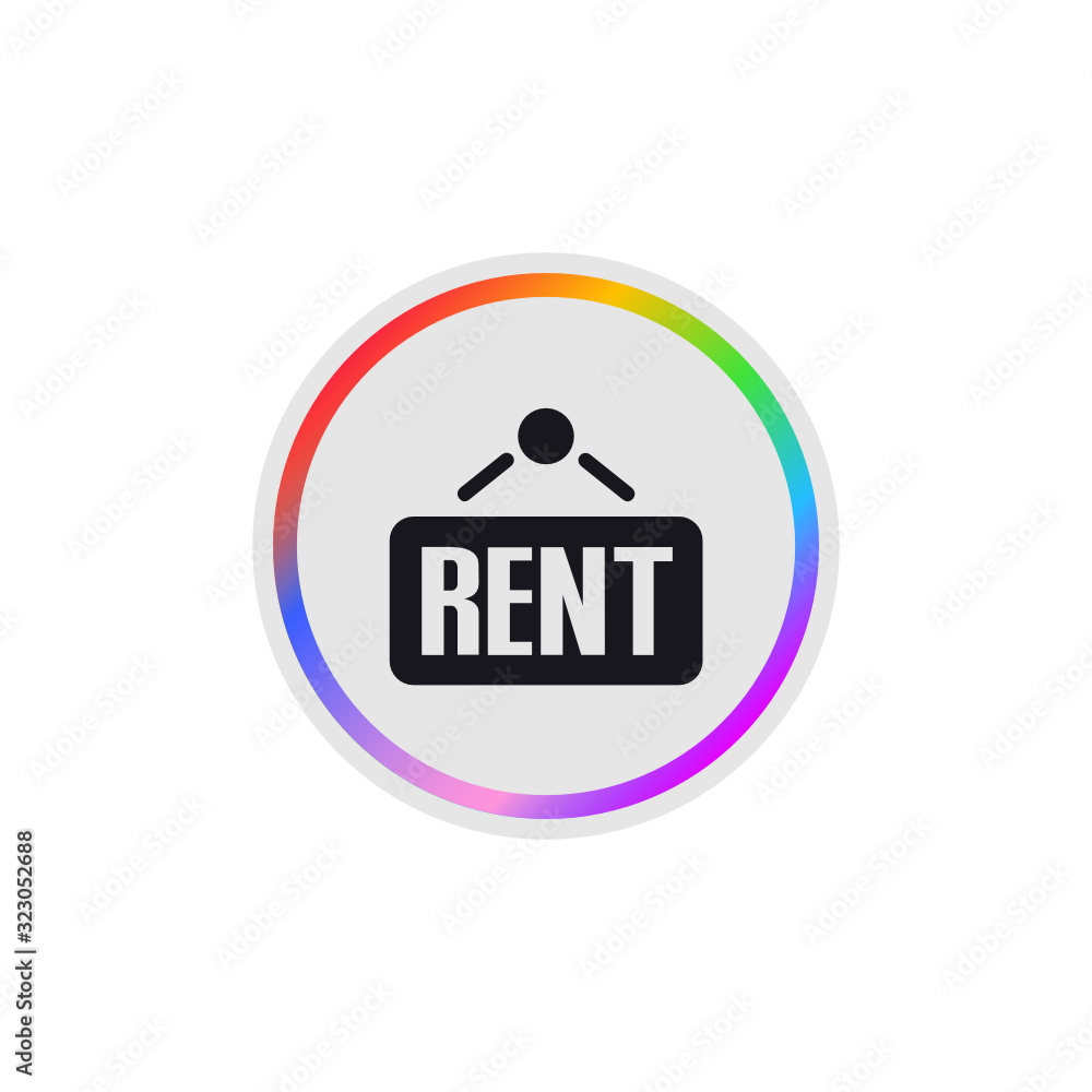 Rent Sign - Modern App Button Rent Sign - Modern App Button