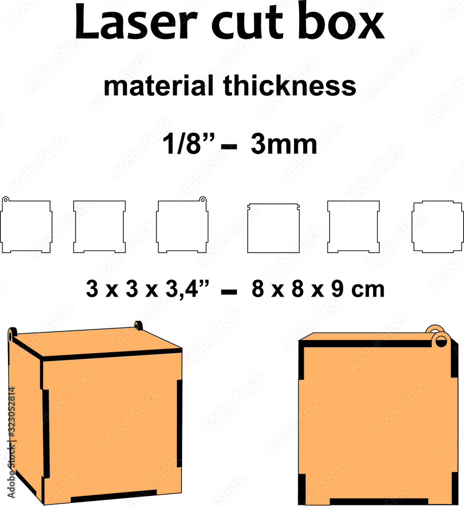 Small Box With Lid, Laser Cut Files, Laser Cut Template, Laser Cut Pattern,  Vector Model,vector Plan,instant Download 