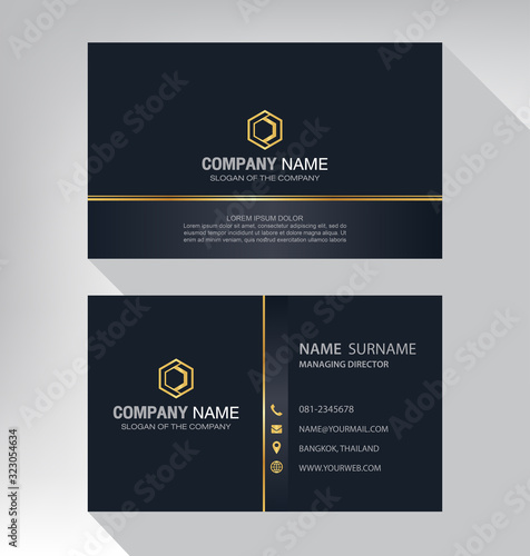 Business card in modern luxury style black and gold color