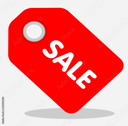 red sale icon with a white background