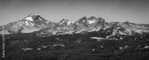 Black and White Mountain Panorama - Oregon