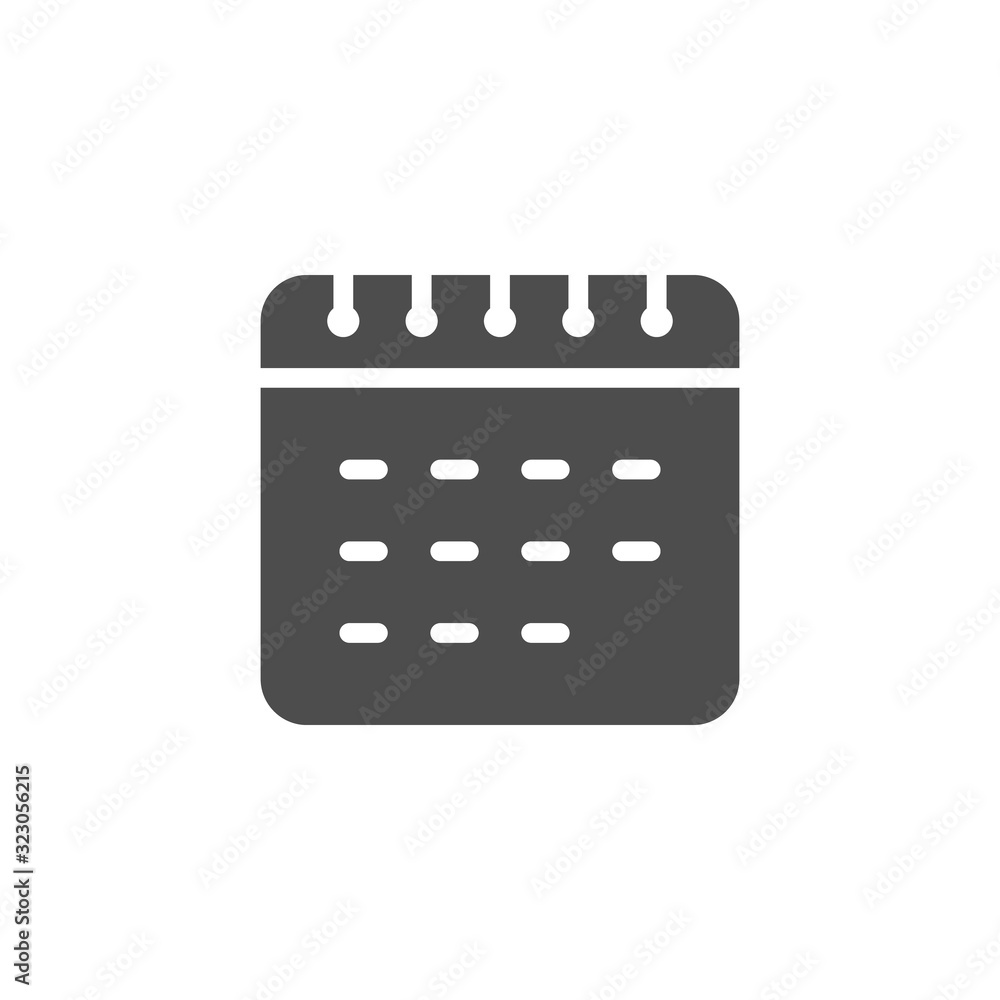 Calendar glyph icon and schedule concept Calendar glyph icon and schedule concept