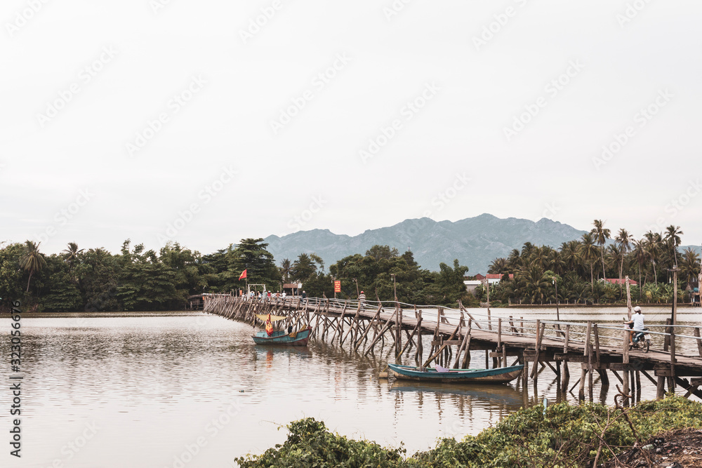 Wooden bridge over the River Kai