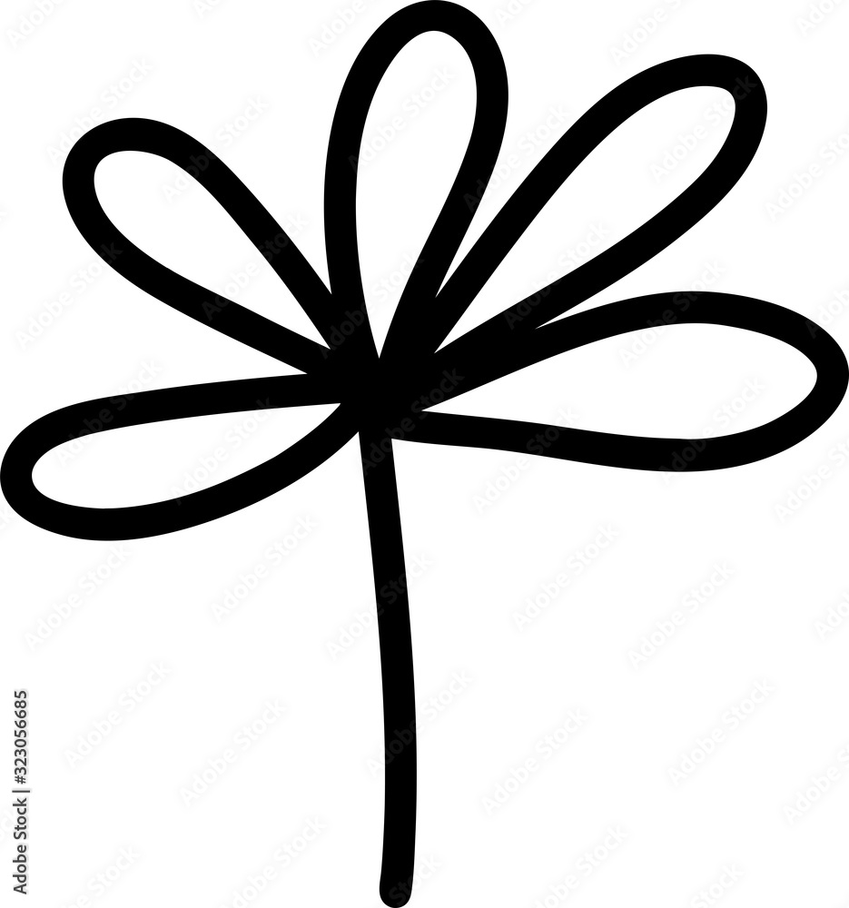 Abstract doodle single floral element for decoration patterns, wrapping paper, wallpaper, cards, invitations, packing boxes, bouquets. Isolated on white background. Vector stock illustration. Abstract doodle single floral element for decoration patterns, wrapping paper, wallpaper, cards, invitations, packing boxes, bouquets. Isolated on white background. Vector stock illustration.