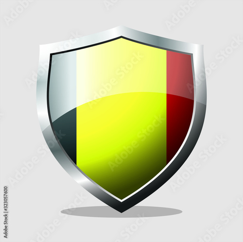 Free Download Belgian country flag shield icon with white background - GFXLoad