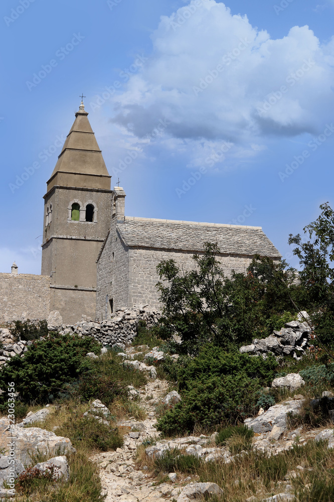 church of Lubenice, island Cres, croatia