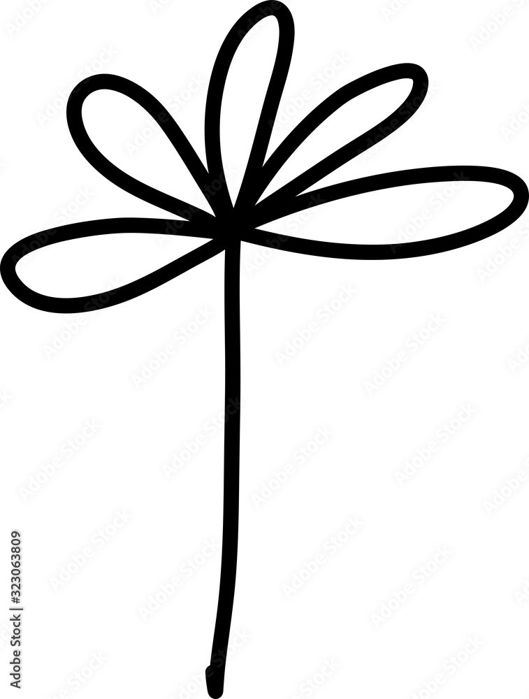 Abstract doodle single floral element for decoration patterns, wrapping paper, wallpaper, cards, invitations, packing boxes, bouquets. Isolated on white background. Vector stock illustration. Abstract doodle single floral element for decoration patterns, wrapping paper, wallpaper, cards, invitations, packing boxes, bouquets. Isolated on white background. Vector stock illustration.
