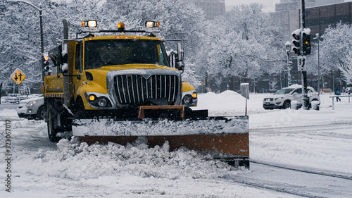 large snowplow in the snow