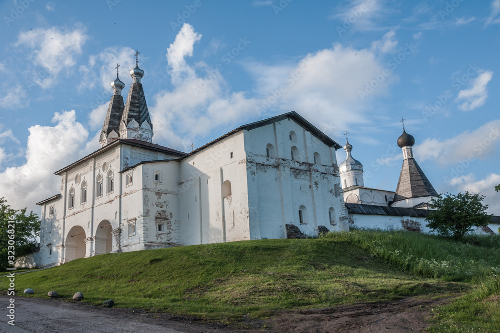 View of Ferapontov monastery in summer,  founded by Saint Ferapont in 1398, Ferapontovo villadge,  Vologda region, Russia