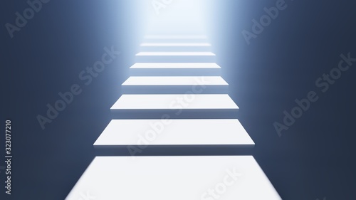 Staircase To The Sky Door  3d illustration