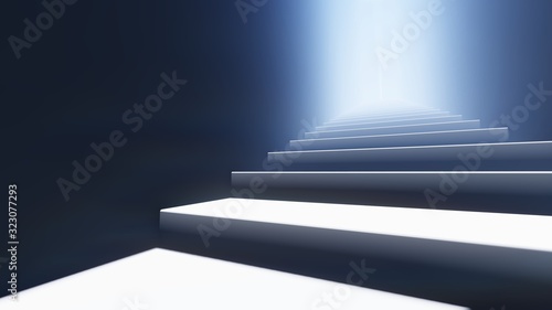 Staircase To The Sky Door  3d illustration