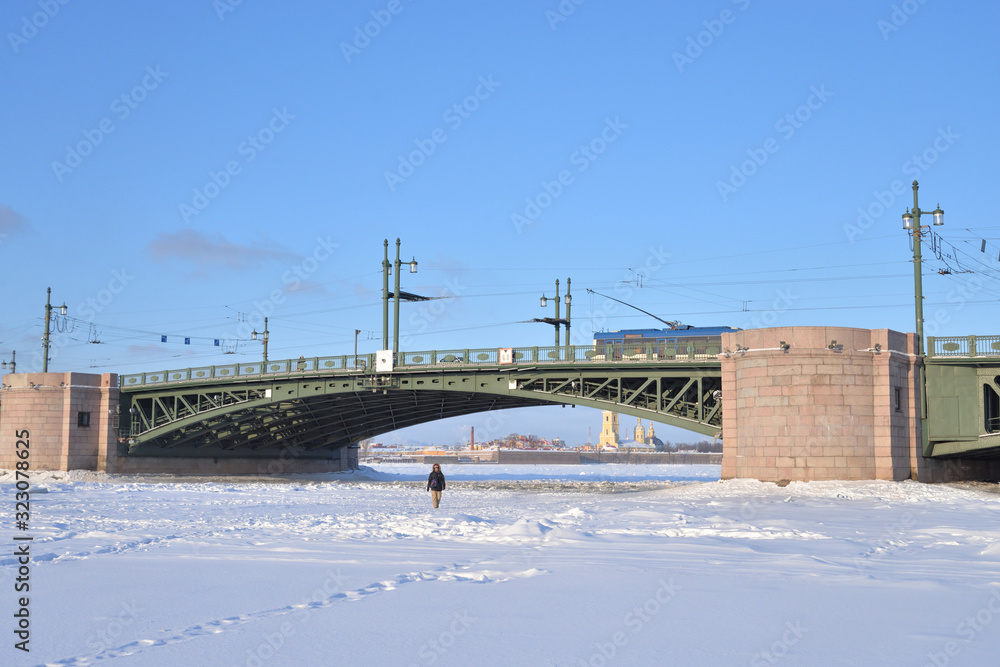 Palace Bridge at winter. Palace Bridge at winter.