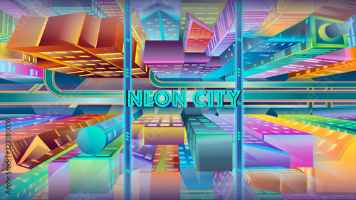 Illustration in vector bankground city