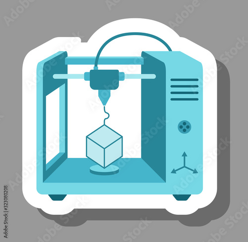 3D printer icon that symbolizes future technology