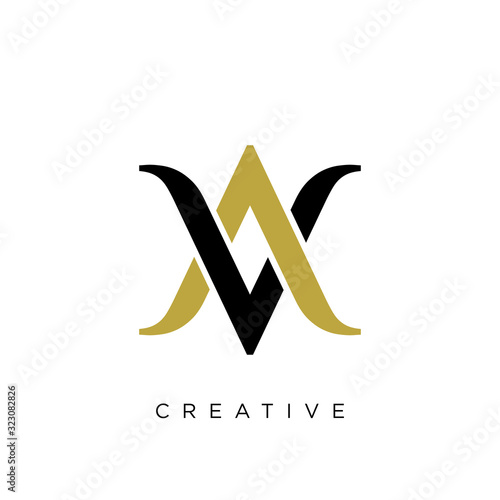 av or va logo design vector