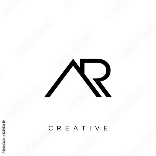 ra or ar logo design vector icon