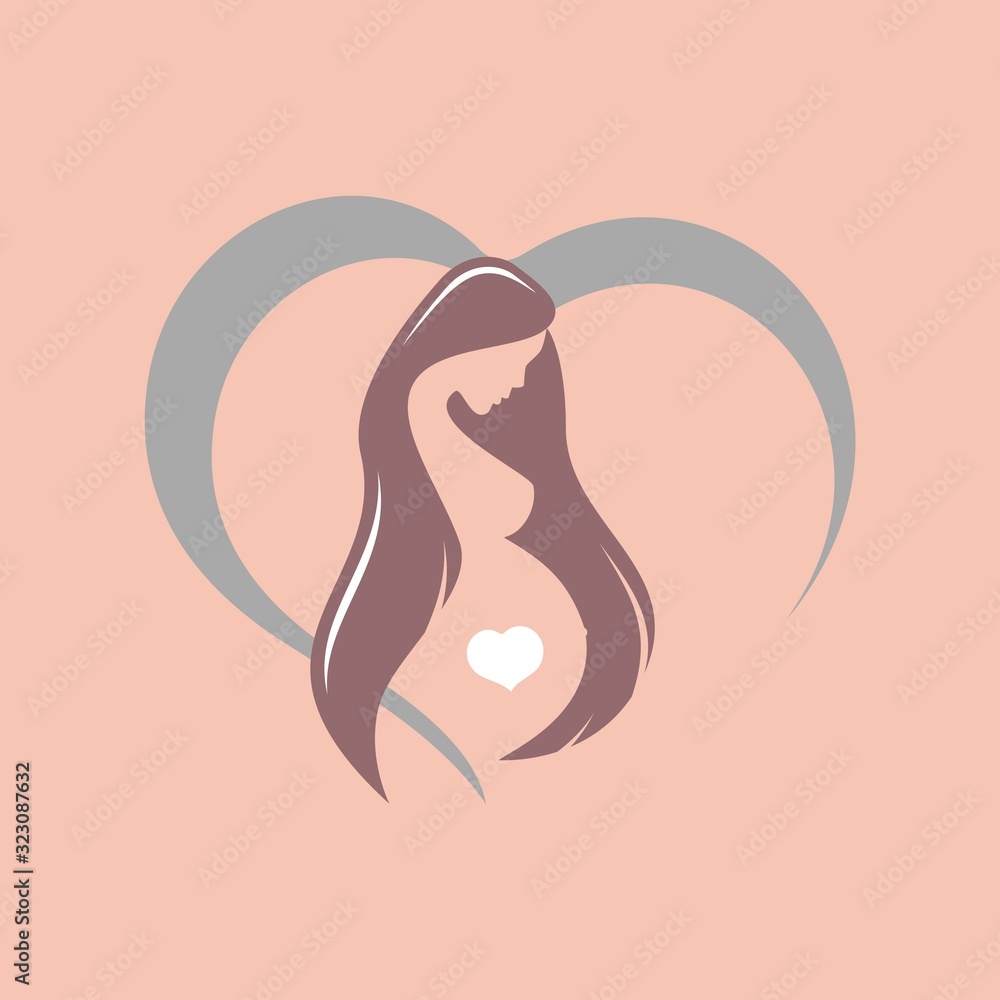 Silhouette of a young pregnant woman Silhouette of a young pregnant woman