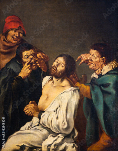 Vienna, Austria. 2019/11/7. The Mocking of Christ. 1630. By Karel Škréta (1610-1674). Belvedere Museum, Vienna, Austria.