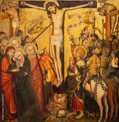 Vienna, Austria. 2019/11/7. Wilten Crucifixion (c. 1435). Belvedere Museum, Vienna, Austria.