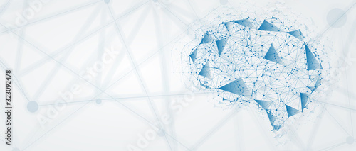 Abstract human brain. Artificial intelligence technology. Science background