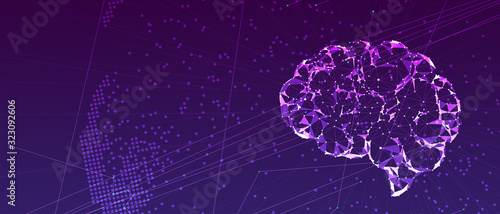 Abstract human brain. Artificial intelligence technology. Science background