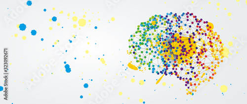 Abstract human brain. Artificial intelligence technology. Science background