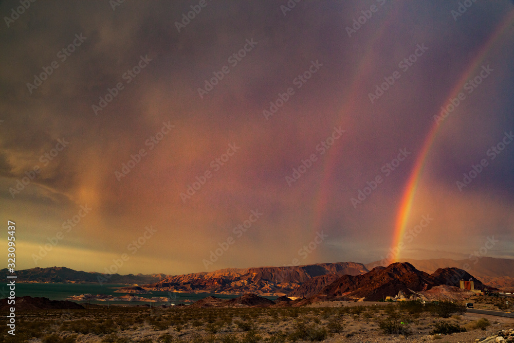 Double rainbow at Lake Mead