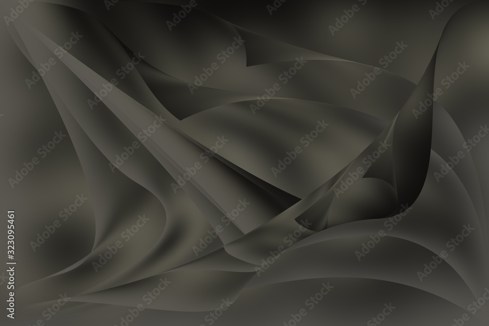 Obraz premium Abstract raster pattern with distorted surfaces in dark colors. Black-white gradient. 3D effect.
