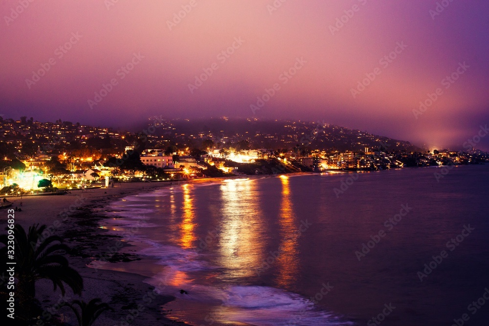 Laguna Beach, California at night