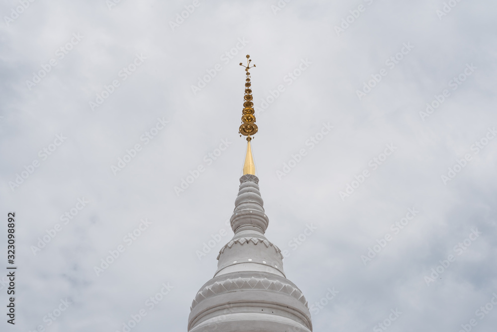 Top of pagoda view in temple of Thailand