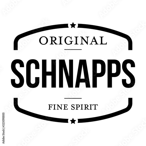 Vászonkép Schnapps Fine Spirit sign black
