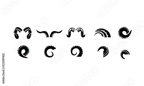 Set Horn Vector Logo Design Inspirations