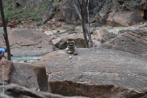 Cairn near the Narrows in Zion National Park