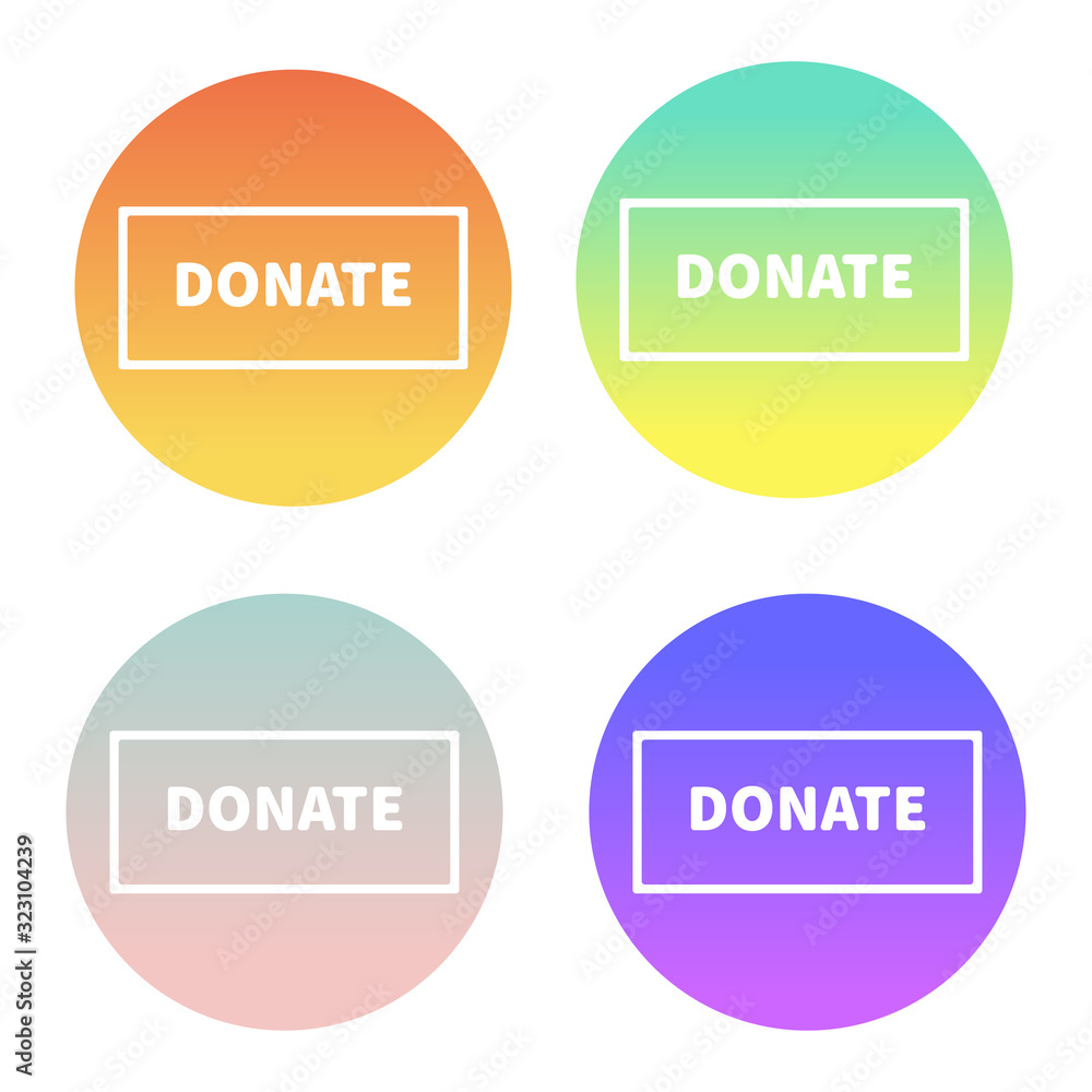 Vector gradient donate concept button in flat style Vector gradient donate concept button in flat style