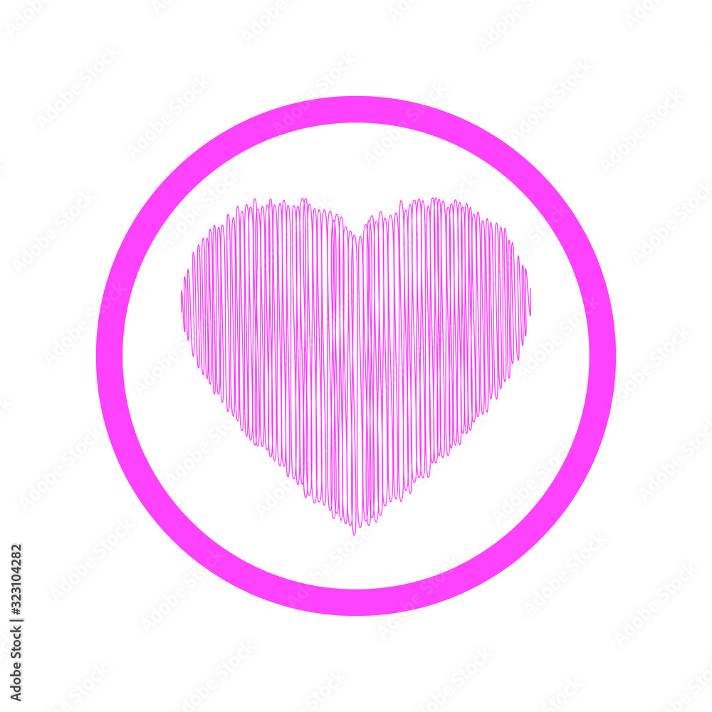 Pink heart scribble with lines texture on white background. Element for your Valentine`s Day Design Pink heart scribble with lines texture on white background. Element for your Valentine`s Day Design