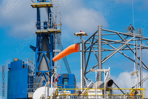 Wind direction test instrument or anemometer on the offshore drilling rig