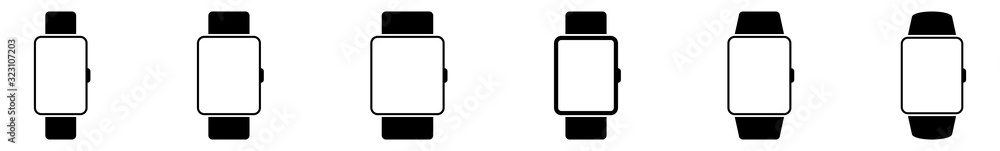 Watch Digital Icon Black | Watches Illustration | Sport Symbol | Wrist Watch Logo | Fitness Display Sign | Isolated | Variations Watch Digital Icon Black | Watches Illustration | Sport Symbol | Wrist Watch Logo | Fitness Display Sign | Isolated | Variations