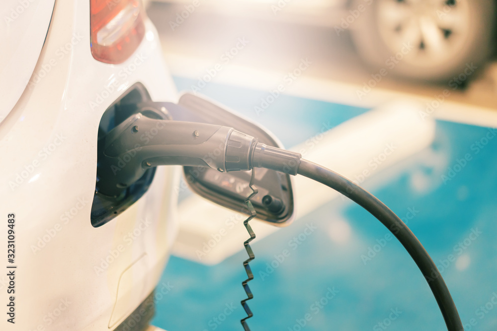 Loading energy of an electric car, Power Supply charging on charge ...
