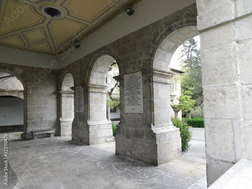 arcades at the entrance of a church