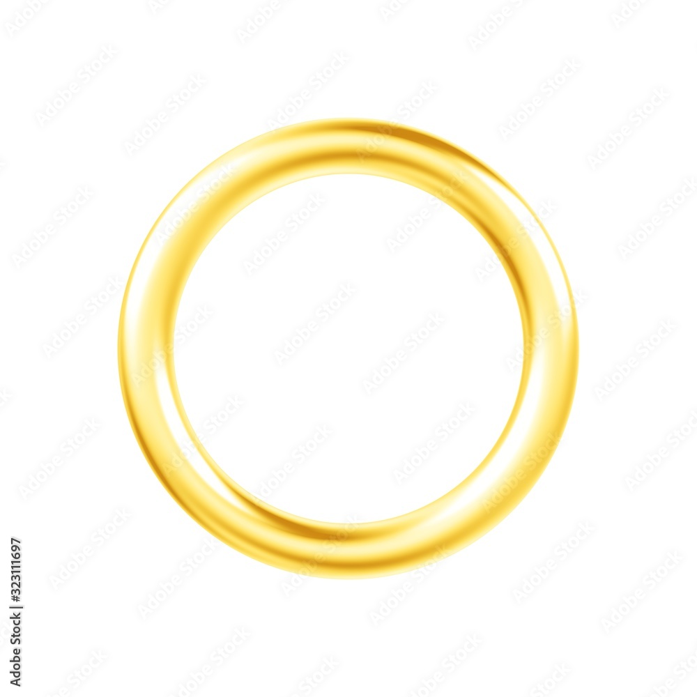 Metal ring isolated on white background. 3d illustration. Single object. Metal ring isolated on white background. 3d illustration. Single object.