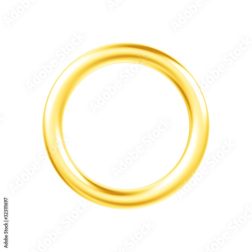 Metal ring isolated on white background. 3d illustration. Single object.